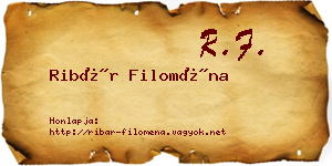 Ribár Filoména névjegykártya